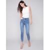 Frayed Hem Denim Pants - Medium Blue