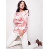 Printed Plush Knit Sweater - Orchid