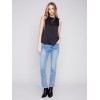 Bootcut Jeans with Asymmetrical Hem - Light Blue