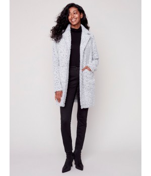 Bouclé Knit Coat - Charcoal