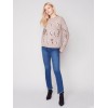 Embroidered Round Neck Sweater - Almond