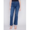 Flare Jeans with Decorative Buttons - Indigo