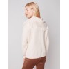 Fringed Cowl Neck Sweater - Ecru