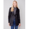 Long Vintage Faux Suede Jacket - Black