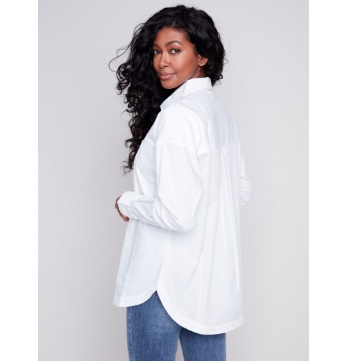 Loose Poplin Shirt - White