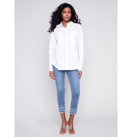 Loose Poplin Shirt - White