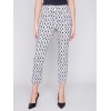 Printed Capri Pants with Hem Slit - Checker