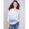 Printed Dolman Sweater - Indigo