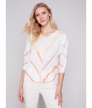 Printed Dolman Sweater - Lemon