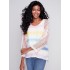 Printed Fishnet Crochet Sweater - Rainbow