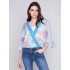 Printed Overlap Blouse - Lillypad