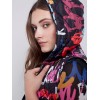 Printed Quilted Puffer Vest with Hood - Graffiti