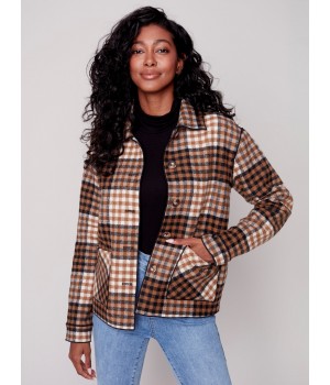 Reversible Plaid Jacket - Truffle