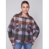 Short Plaid Boiled Wool Jacket - Spruce