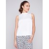 Sleeveless Satin Top - White