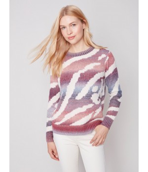 Space Dye Knit Sweater - Ruby